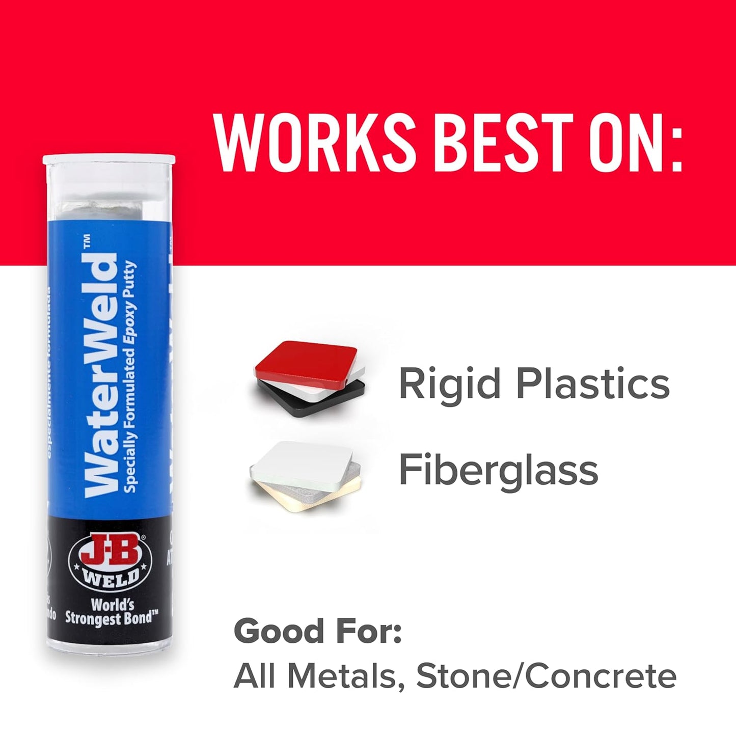 J-B Weld 8277 WaterWeld Epoxy Putty Stick - 2 oz.
