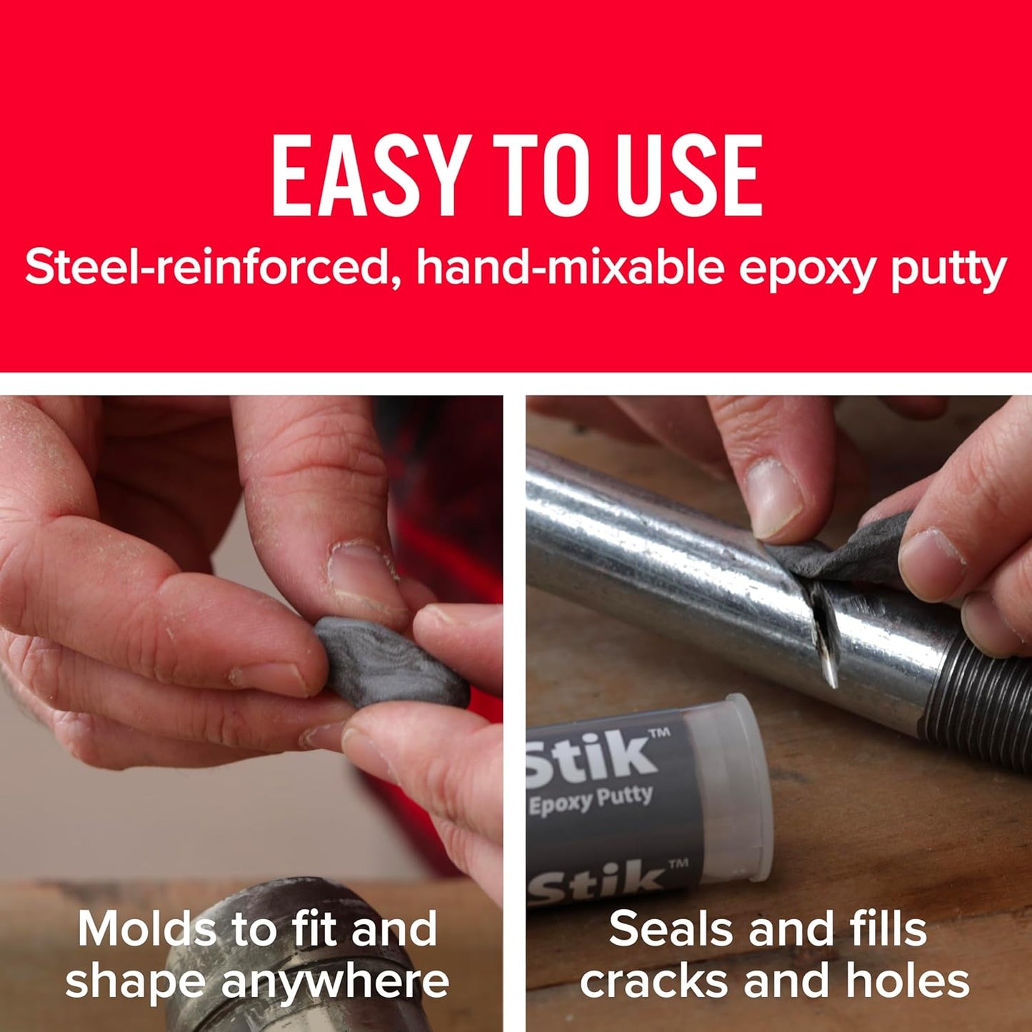 J-B Weld 8267 Steel Stick Steel Reinforced Epoxy Putty Stick - 2 Ounce