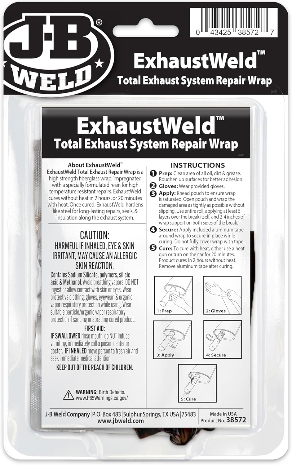 J-B Weld ExhaustWeld-Carded Pipe Repair Cast Kit