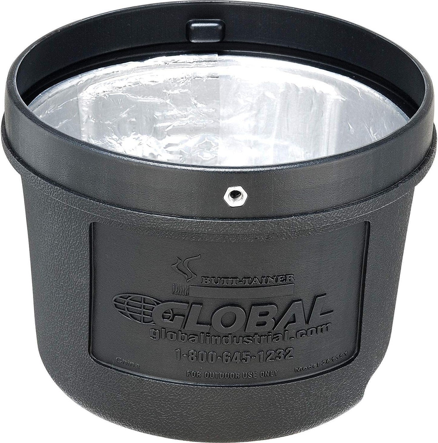 Global Industrial Free Standing Outdoor Patio Ashtray with Round Base, 11" Diameter x 30" H, 1-1/2 Gallon Capacity Cigarette Receptacle, Plastic, Black